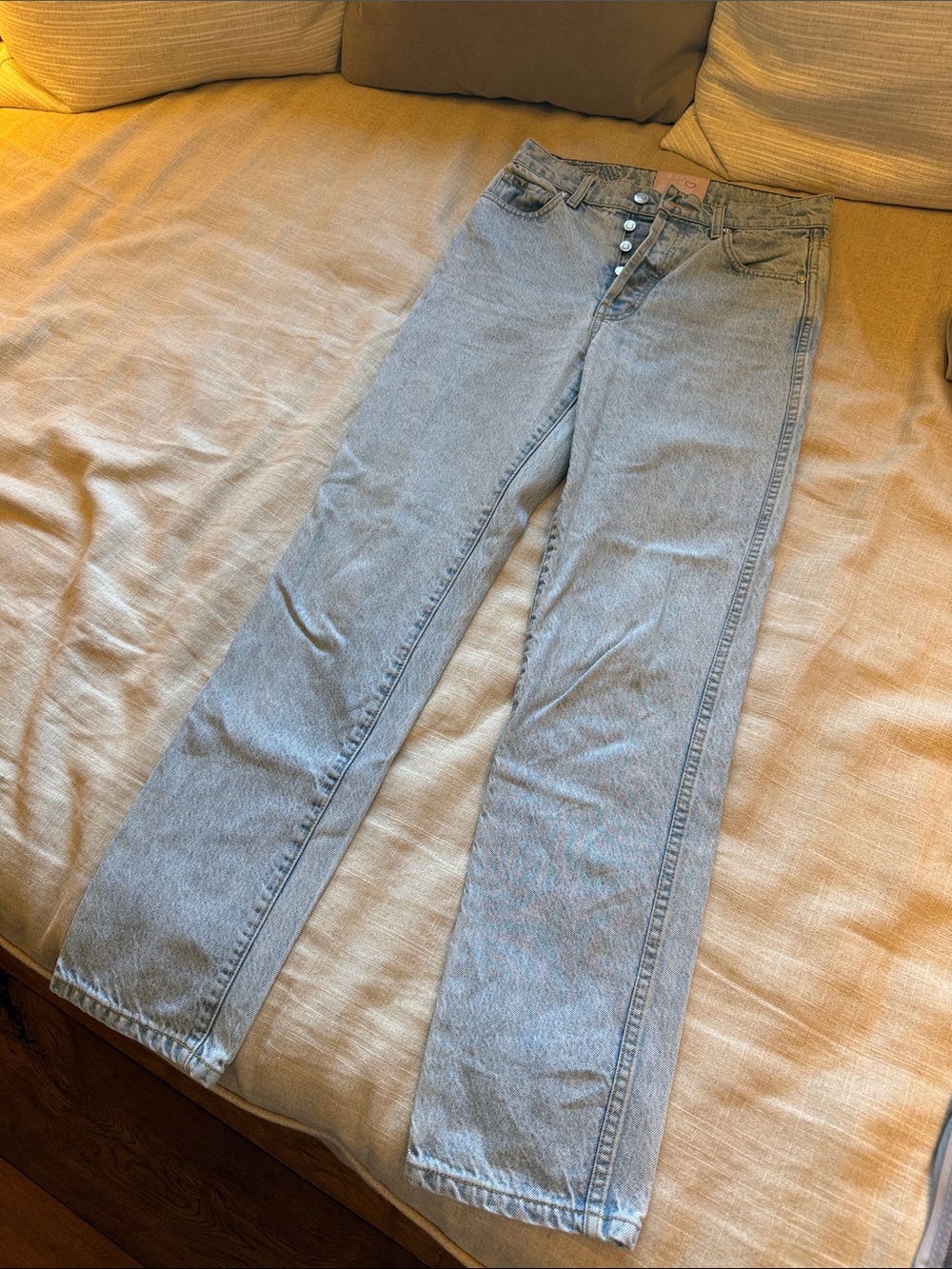 REVICE Light Blue Button-Fly Jeans